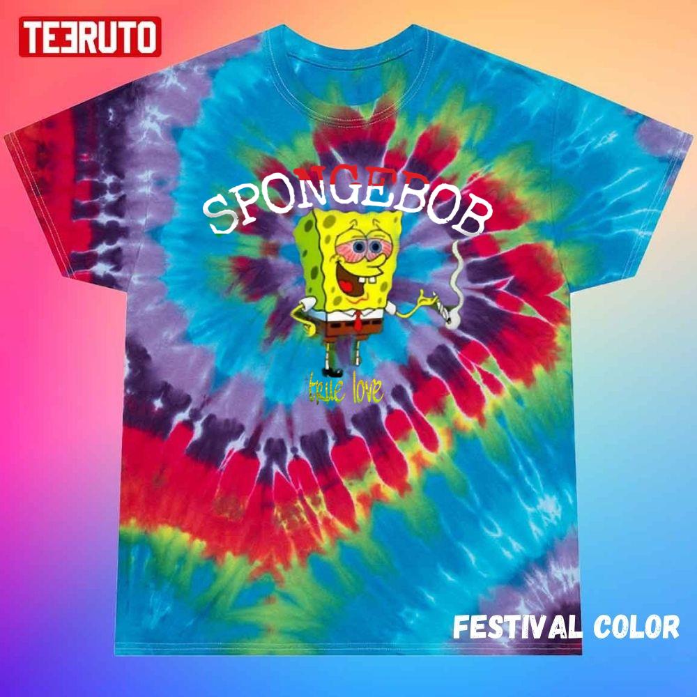 Spongebob Reggae Smoking Cannabis Unisex Tie Dye T-Shirt