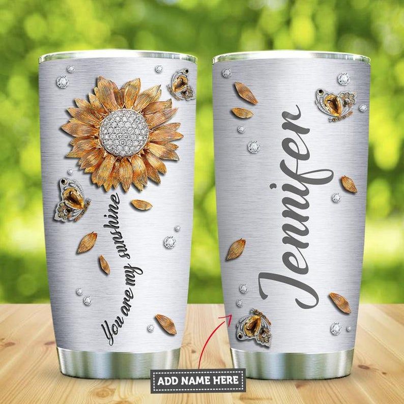 Sunflower Jewelry Style Personalized 18 Tumbler
