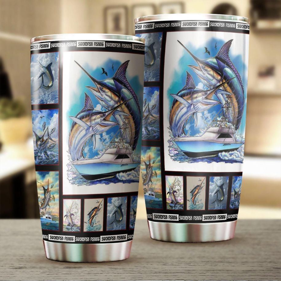 Swordfish Fishing Stainless Steel Cup Tumbler
