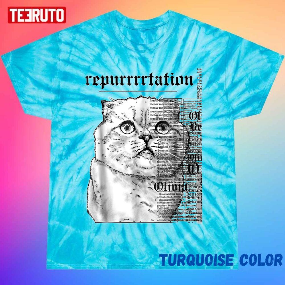 Taylor White Cat Tee Swift Rep Tour Unisex Tie Dye Tee Taylor White Cat Tee Swift Rep Tour Unisex Tie Dye Tee