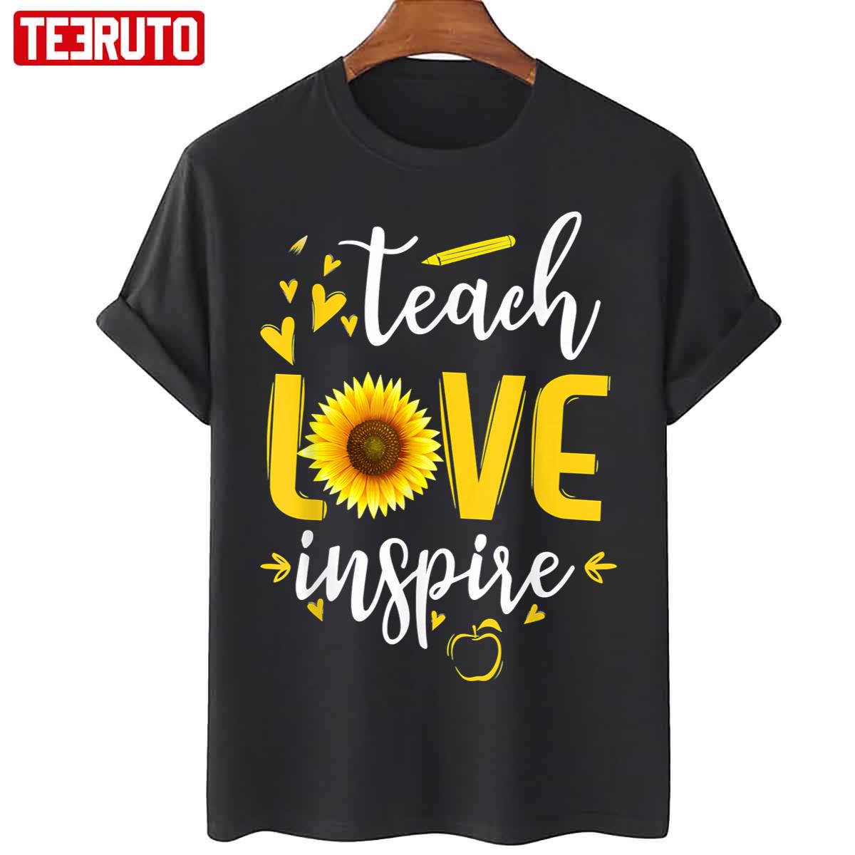 Teachs Loveinspire Cute Sunflower Teacher Appreciation Unisex T-Shirt