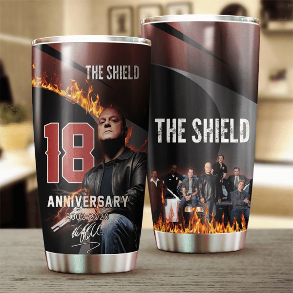 The Shield 18th Anniversary 2002 2020 Design Tumbler