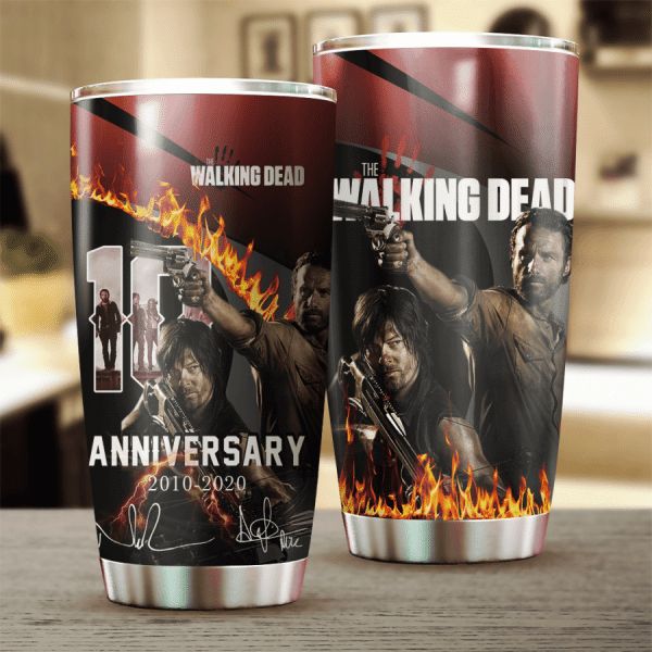 The Walking Dead 10th Anniversary 2010 2020 Design Tumbler