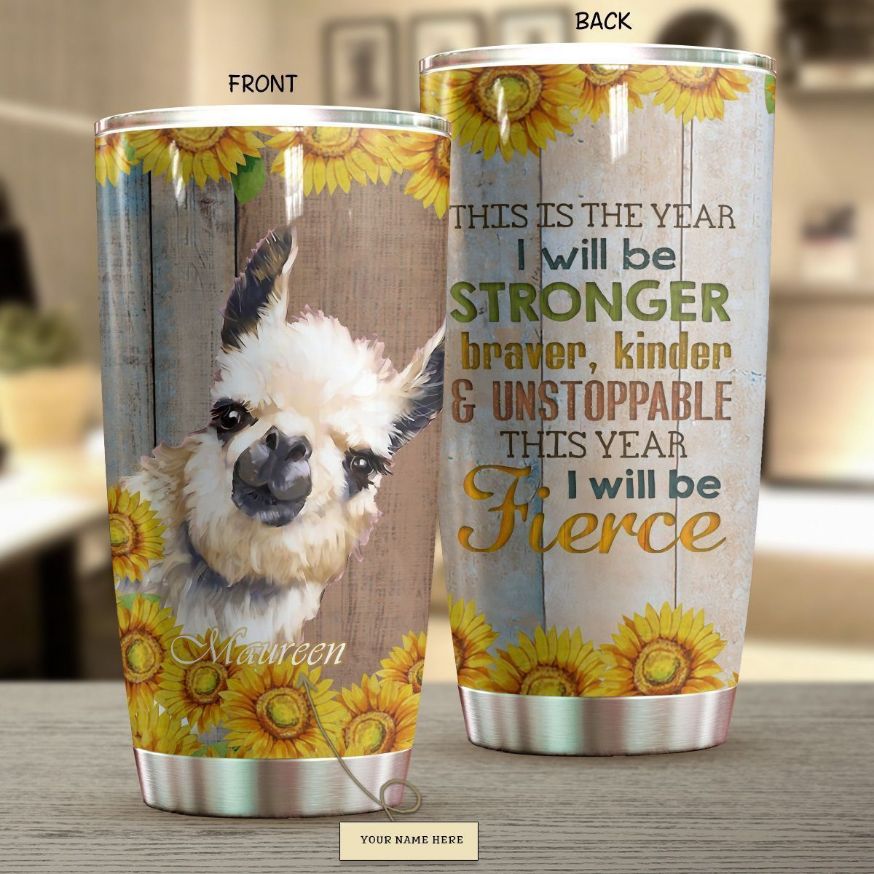 This Year I Will Be Stronger Llama Personalized Tumbler