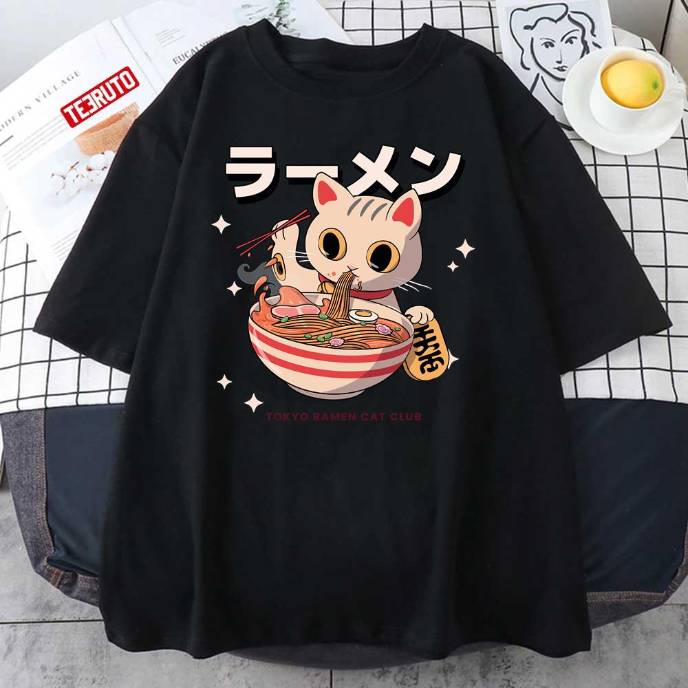 Tokyo Ramen Cat Club Japanese Neko Aesthetic Anime Unisex T-Shirt