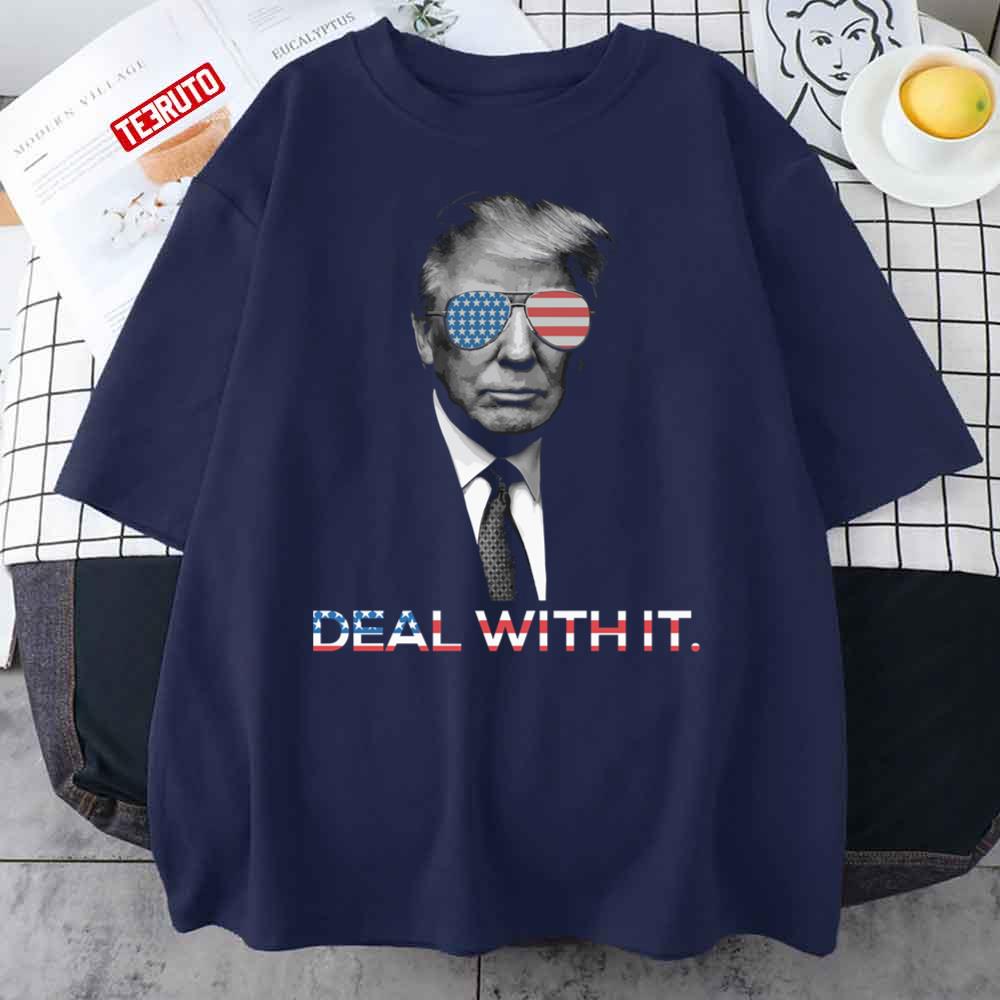 Trump Deal With It American Flag Unisex T-Shirt