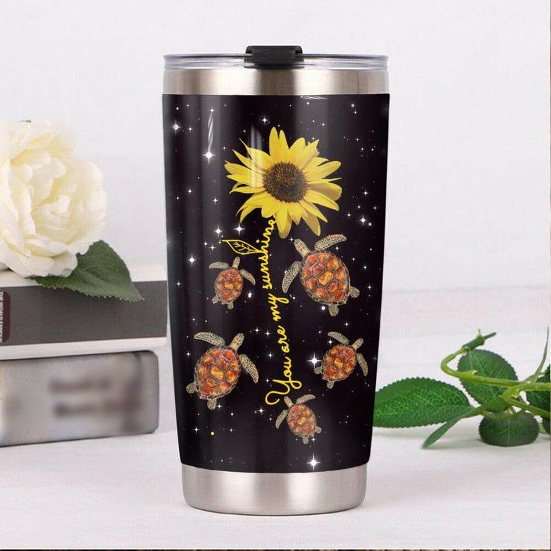 Turtle Sunflower You Are My Sunshine 6 Tumbler