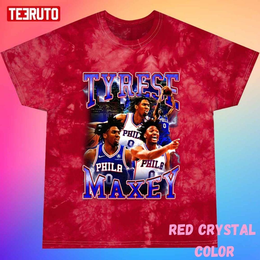 Tyrese Maxey Philadelphia 76ers 90s Style Vintage Bootleg Unisex Tie Dye Tee