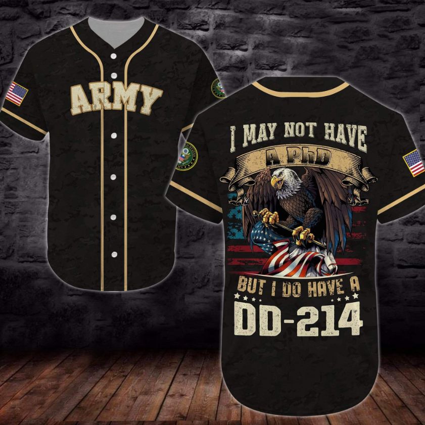 United States Army Dd 214 Personalized 3d Baseball Jersey