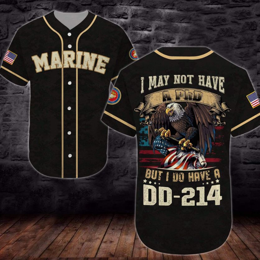 United States Marine Corps Dd 214 Personalized 3d Baseball Jersey