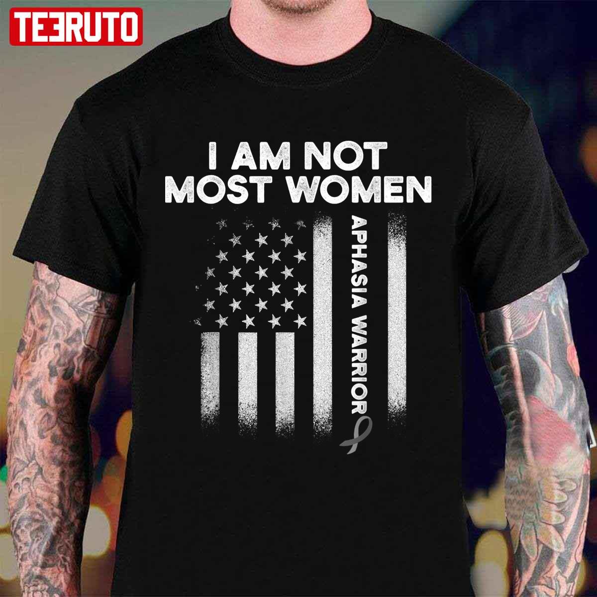 USA Flag Aphasia Warrior Most Survivor Awareness Unisex T-Shirt