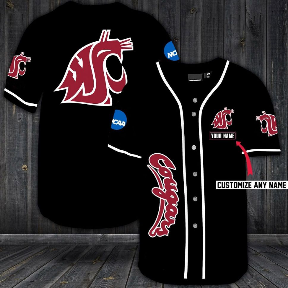 Washington State Cougars Personalized Custom Name For You Baseball Jersey