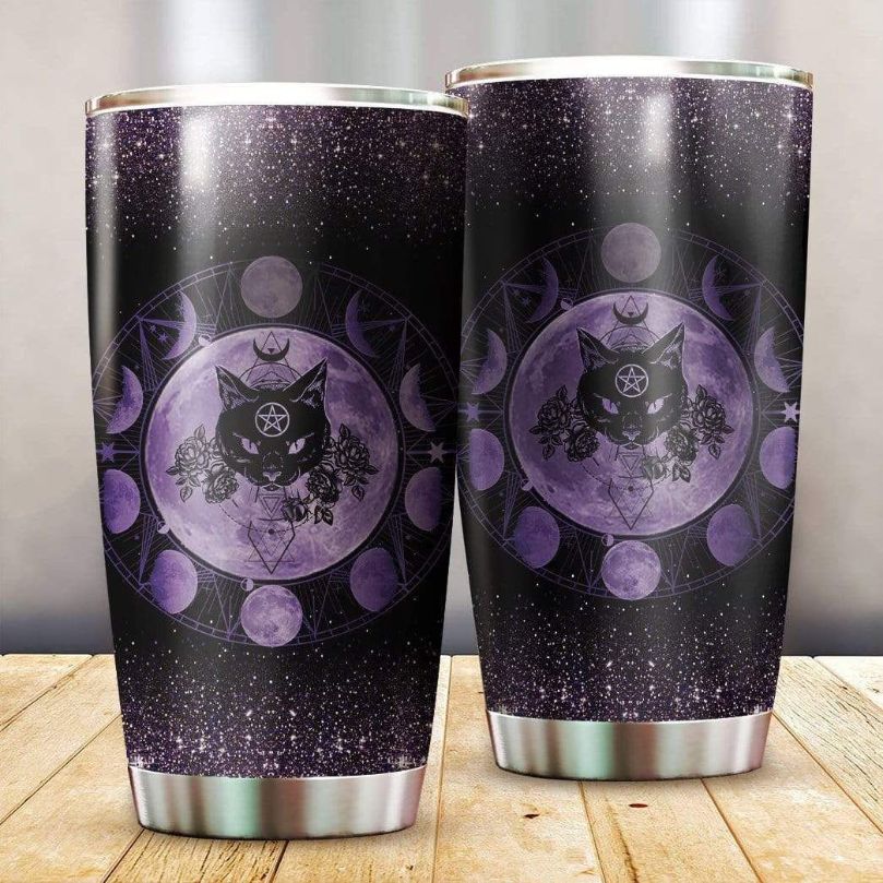 Wiccan Cat Stainless Steel Cup Tumbler