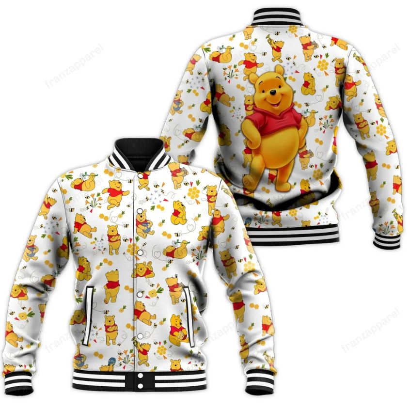 Winnie The Pooh Baseball Jacket 02 Personalized 3d Baseball Jersey