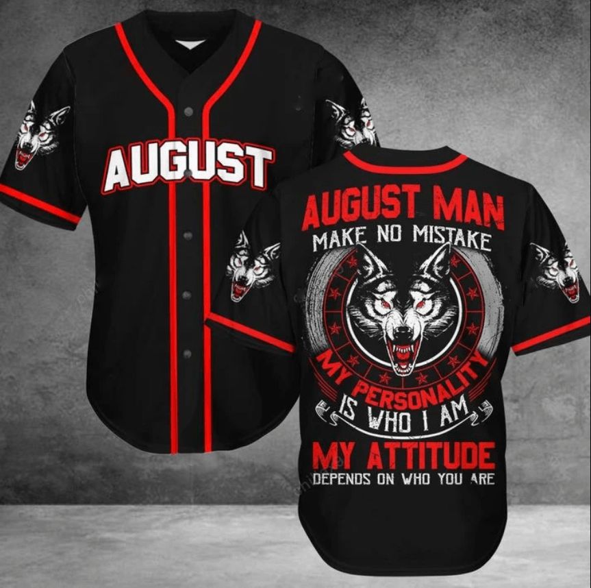 Wolf My Personality Is Who I Am Custom Personalized Month Man 3d Baseball Jersey xh