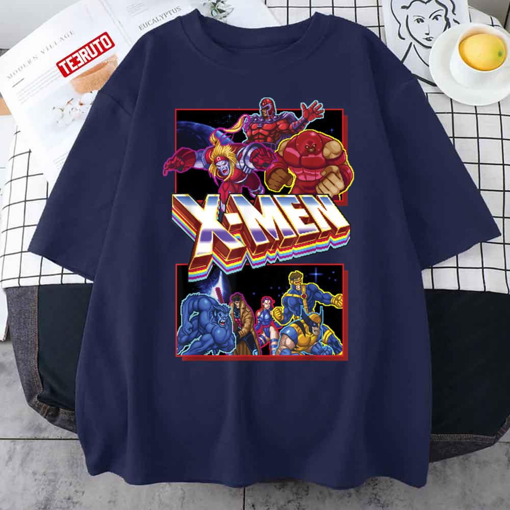 X-Men Retro Video Game Logo Panels Unisex T-Shirt