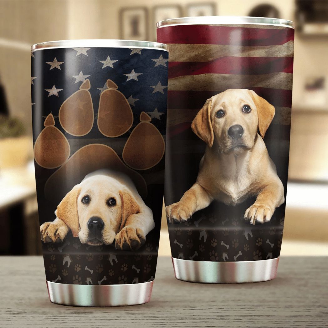 Yellow Labrador Dog Stainless Steel Cup Tumbler