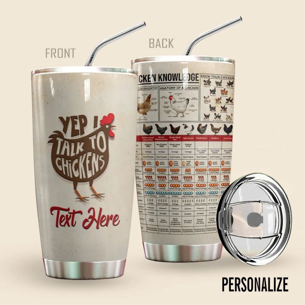 Yep I Talk To Chicken Personalized Knowledge Tumbler