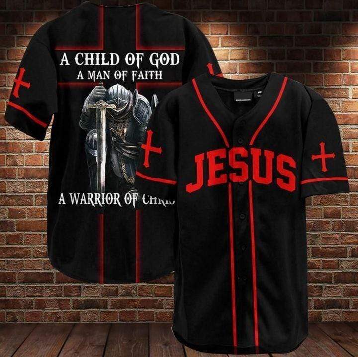 A Child Of God A Man Of Faith Jesus Personalized 3d Baseball Jersey