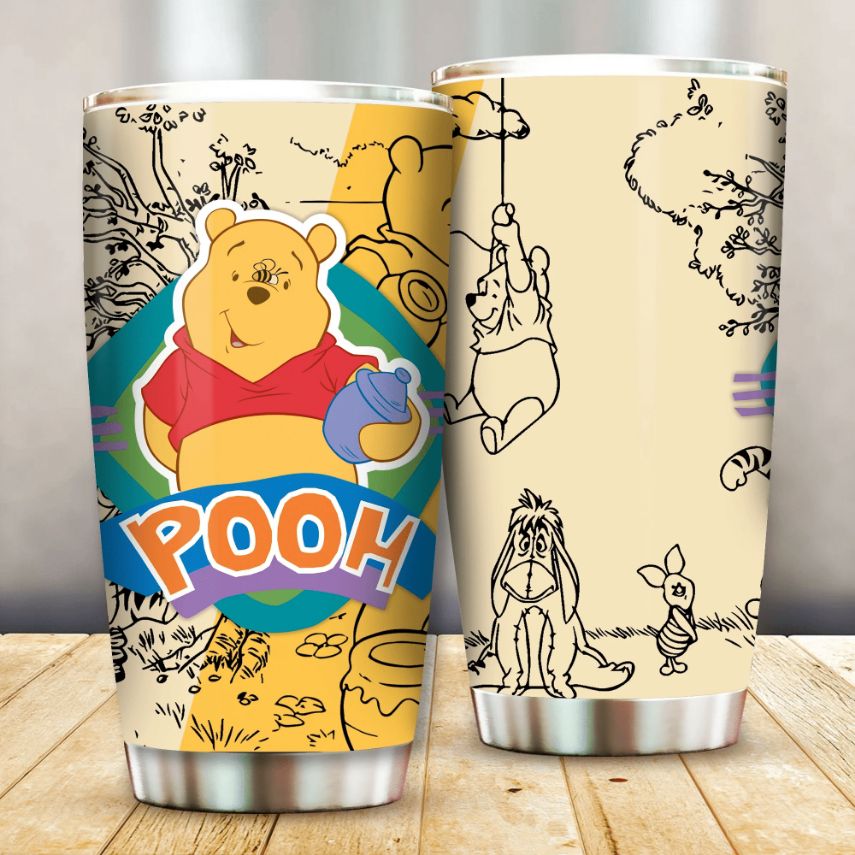 Adorable Bear Winnie The Pooh Gift For Lover Day Travel Tumbler