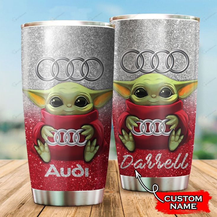 Audi Baby Yoda Custom Name 999 Gift For Lover Day Travel Tumbler