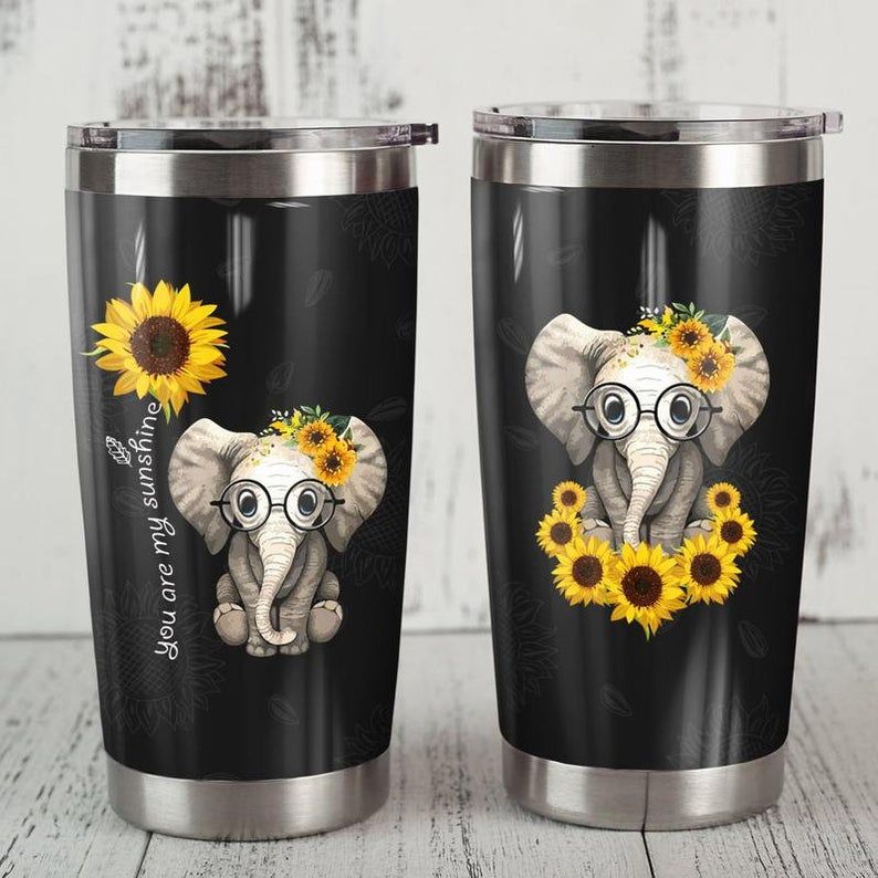 Baby Elephant You Are My Sunshine Gift For Lover Day Travel Tumbler