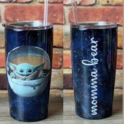 Baby Yoda Star Wars Hand Painted Space The Mandalorian The Child Gift For Lover Day Travel Tumbler All Over Print
