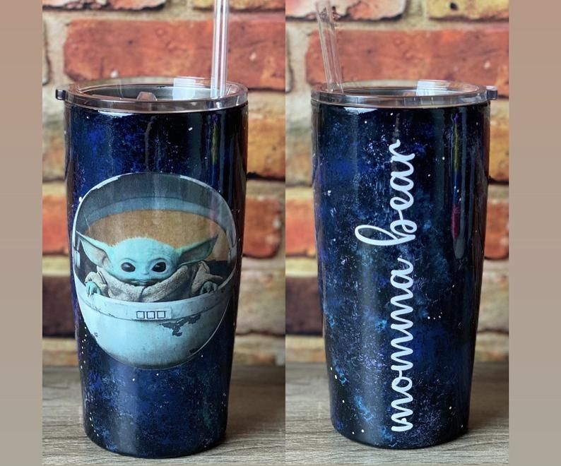 Baby Yoda Star Wars Hand Painted Space The Mandalorian The Child Gift For  Lover Day Travel Tumbler All Over Print - Teeruto