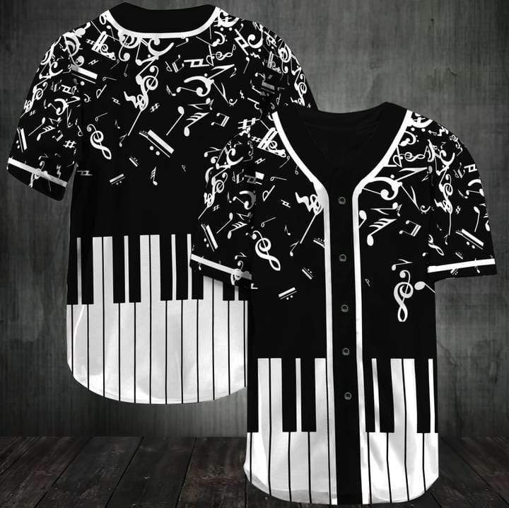 B&ampampw Piano Personalized 3d Baseball Jersey