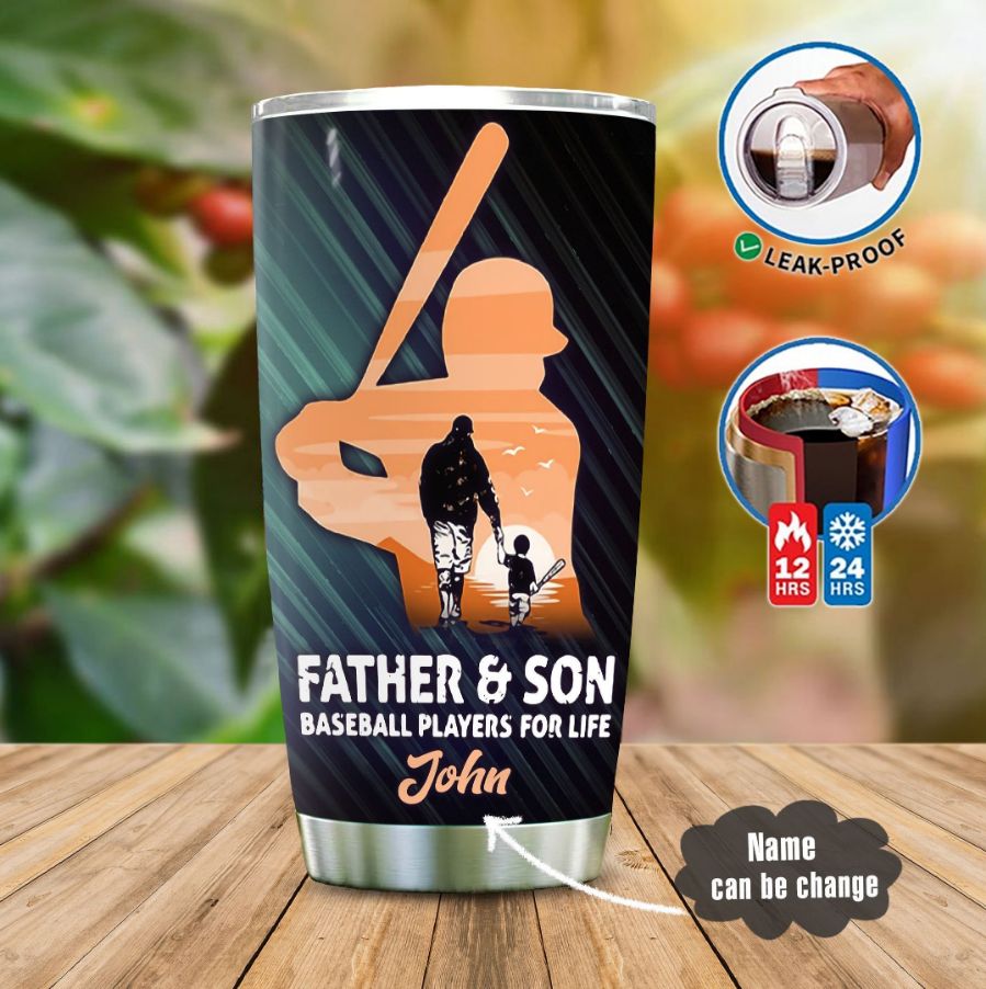 Baseball Fathers Day Personalized Gift For Lover Day Travel Tumbler