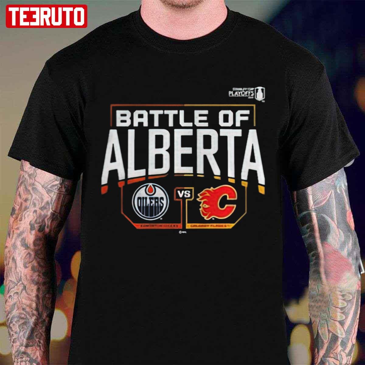 Battle Of Alberta Calgary Flames Vs. Edmonton Oilers Unisex T-Shirt