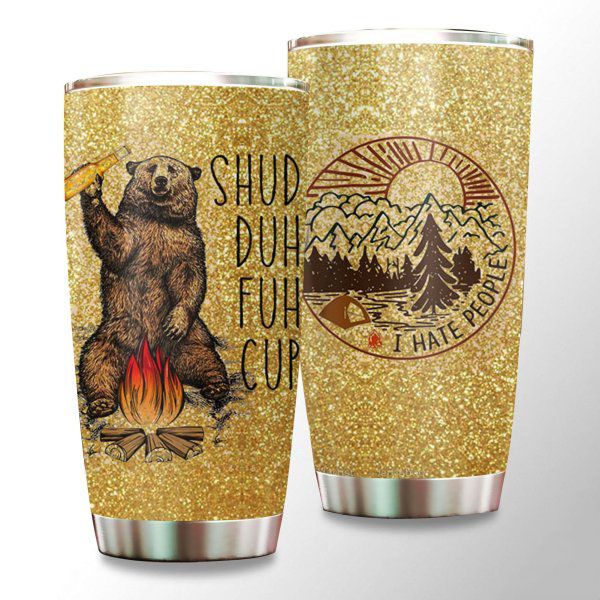 Bear Holding Beer Camping A1234 Gift For Lover Day Travel Tumbler