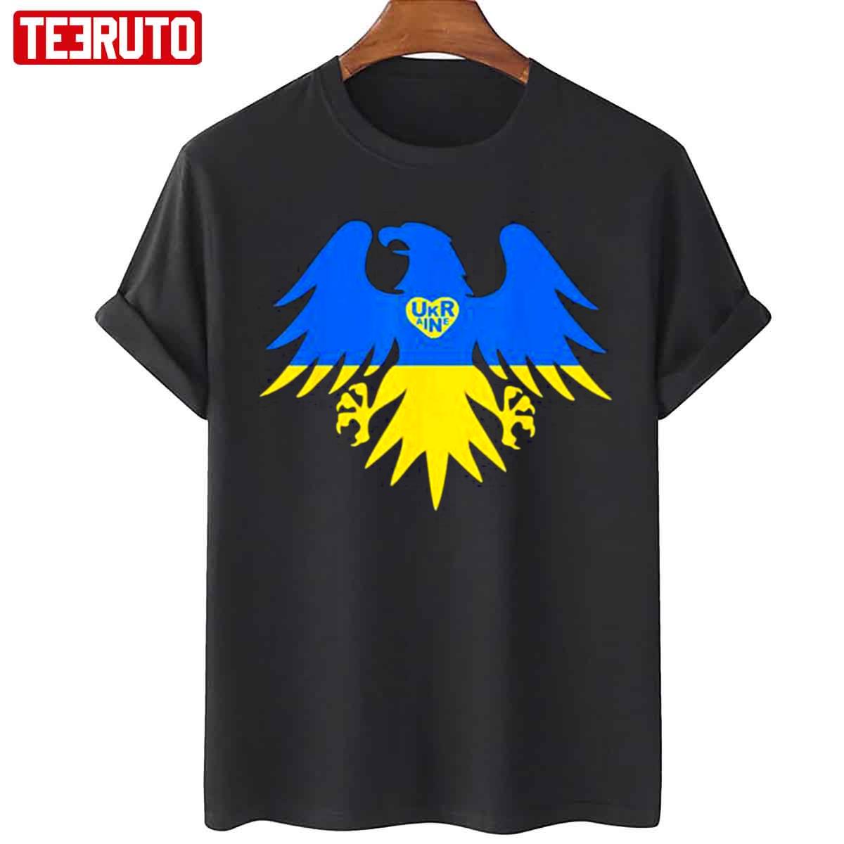 Best I Stand With Ukraine Support Ukraine Eagle Ukrainian Flag Unisex T-Shirt