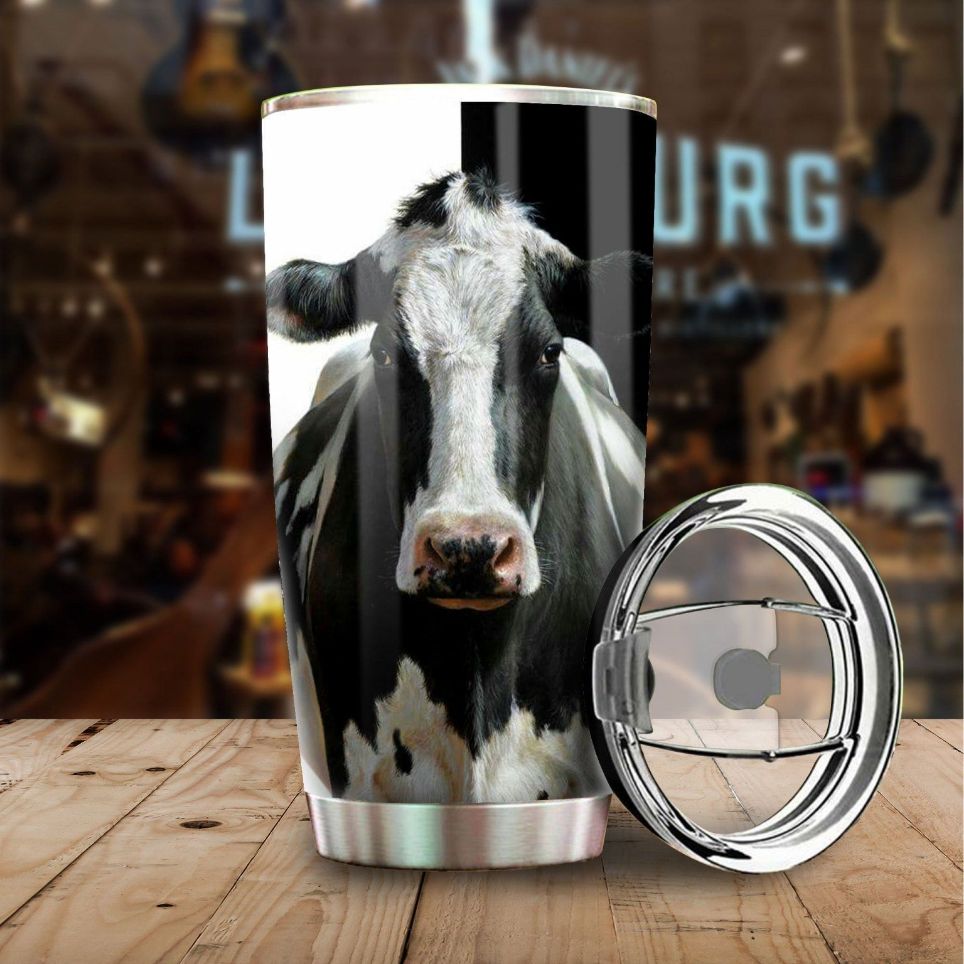 Black And White Cow Gift For Lover Day Travel Tumbler All Over Print