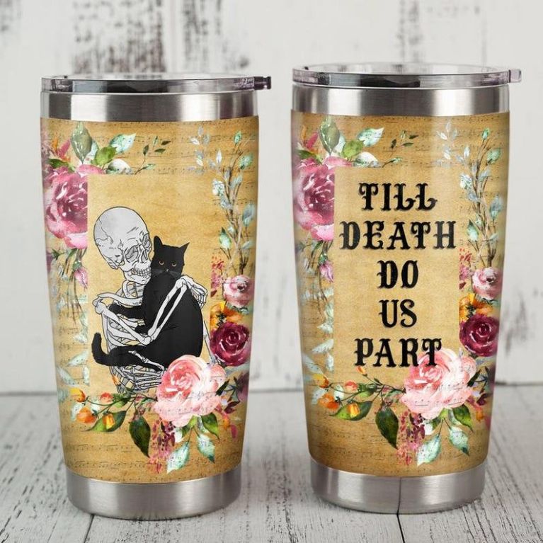 Black Cat Till Death Do Us Part Gift For Lover Day Travel Tumbler