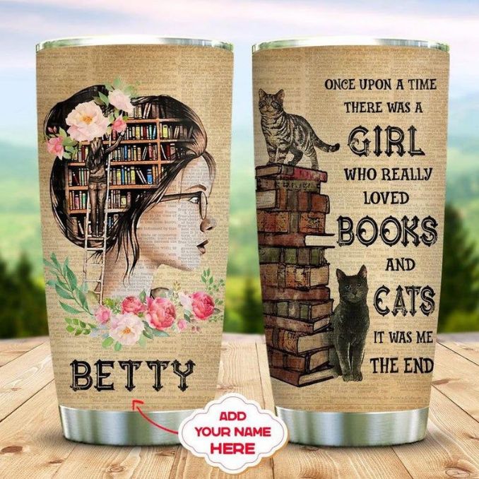 Books And Cats Girl Personalized Gift For Lover Day Travel Tumbler
