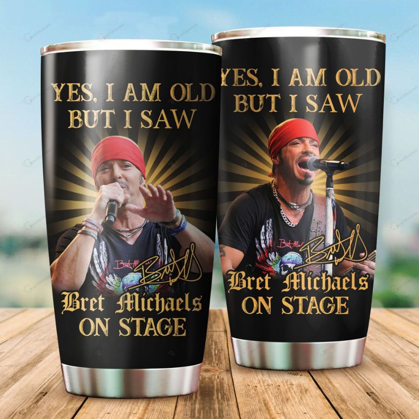 Bret Michaels On Stage Gift For Lovers Travel Tumbler All Over Print