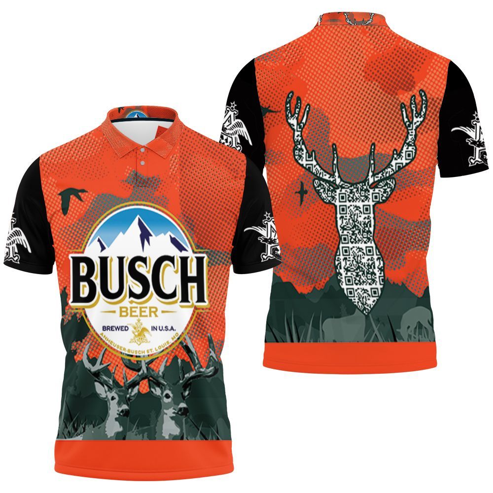 Busch Beer Logo And Deer Head For Fans 3d Jersey Polo Shirt All Over Print Shirt 3d T-shirt