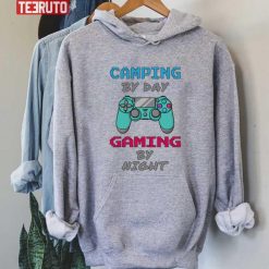 Camping By Day Gaming By Night Unisex Hoodie