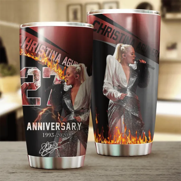 Christina Aguilera 27th Anniversary 1993 2020 Design Gift For Lover Gift For Fan Day Travel Tumbler All Over Print