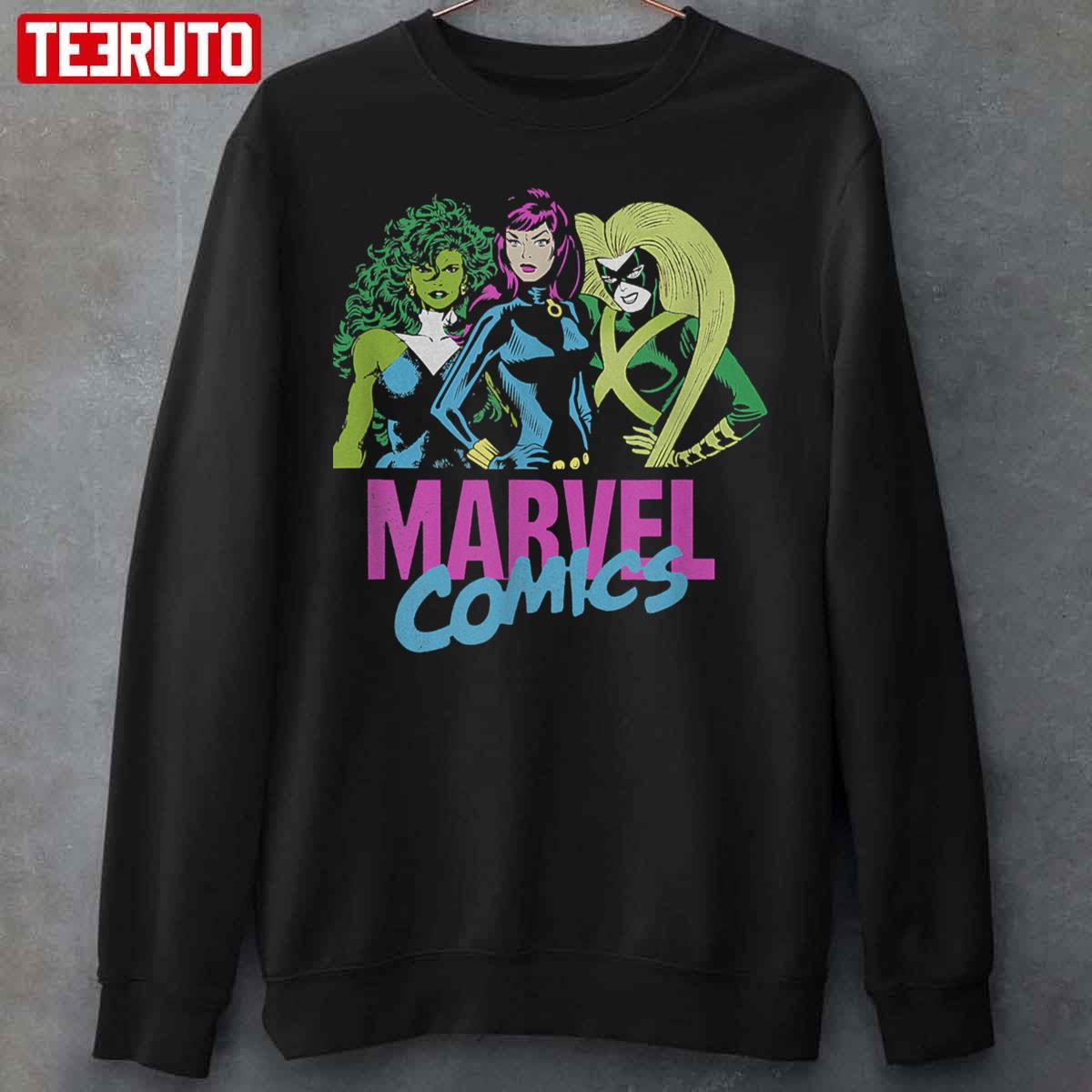 Comics Retro Black Widow She Hulk Hero Trio Unisex Sweatshirt