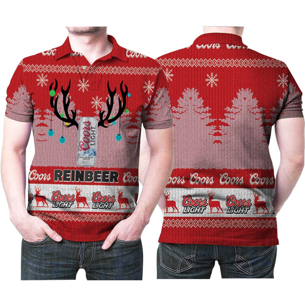 Coors Light Reinbeer Reindeer Beer Ugly Christmas Pattern 3d Printed Gift For Coors Light Christmas Lovers Polo Shirt All Over Print Shirt 3d T-shirt