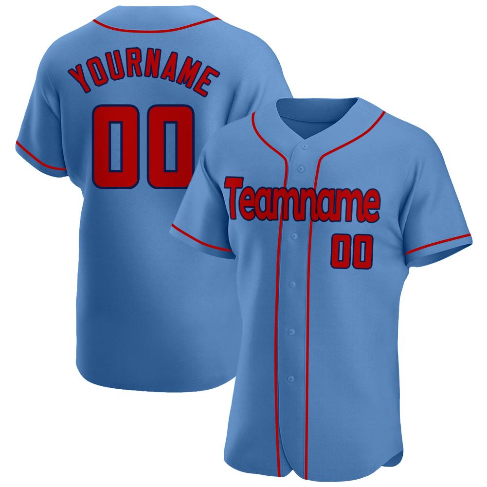 Custom Name and Number Light Blue Red-Navy classic Baseball Jersey - Jersey  MLB / S