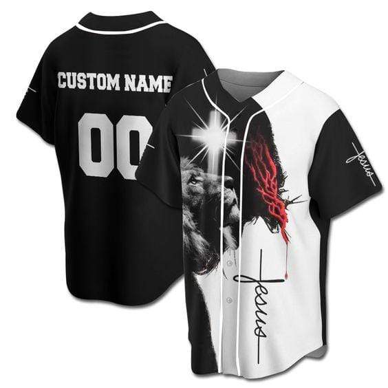 Custom Personalized Name And Number B&ampampw Jesus Lion Baseball Jersey