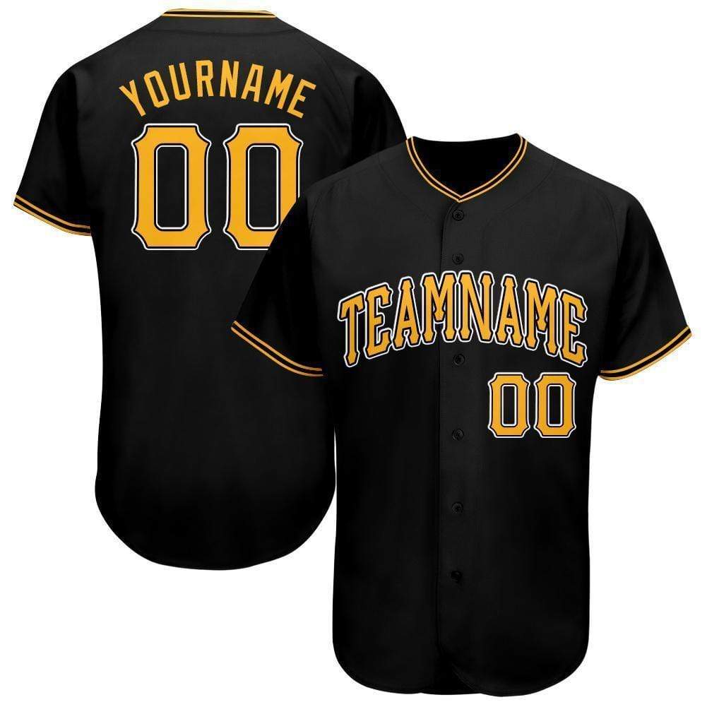 Custom Personalized Name And Number Black Yellow Baseball Jersey Teeruto 2352