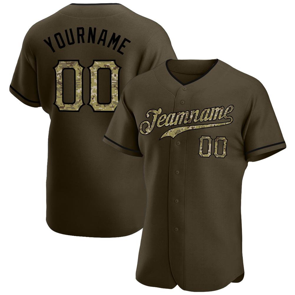 Camo SS Baseball Jersey with Customization Available, Black