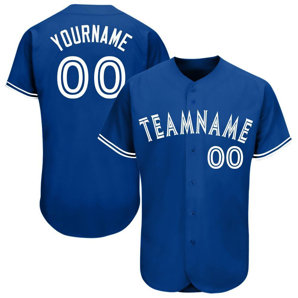 Custom Personalized Royal White Baseball Jersey