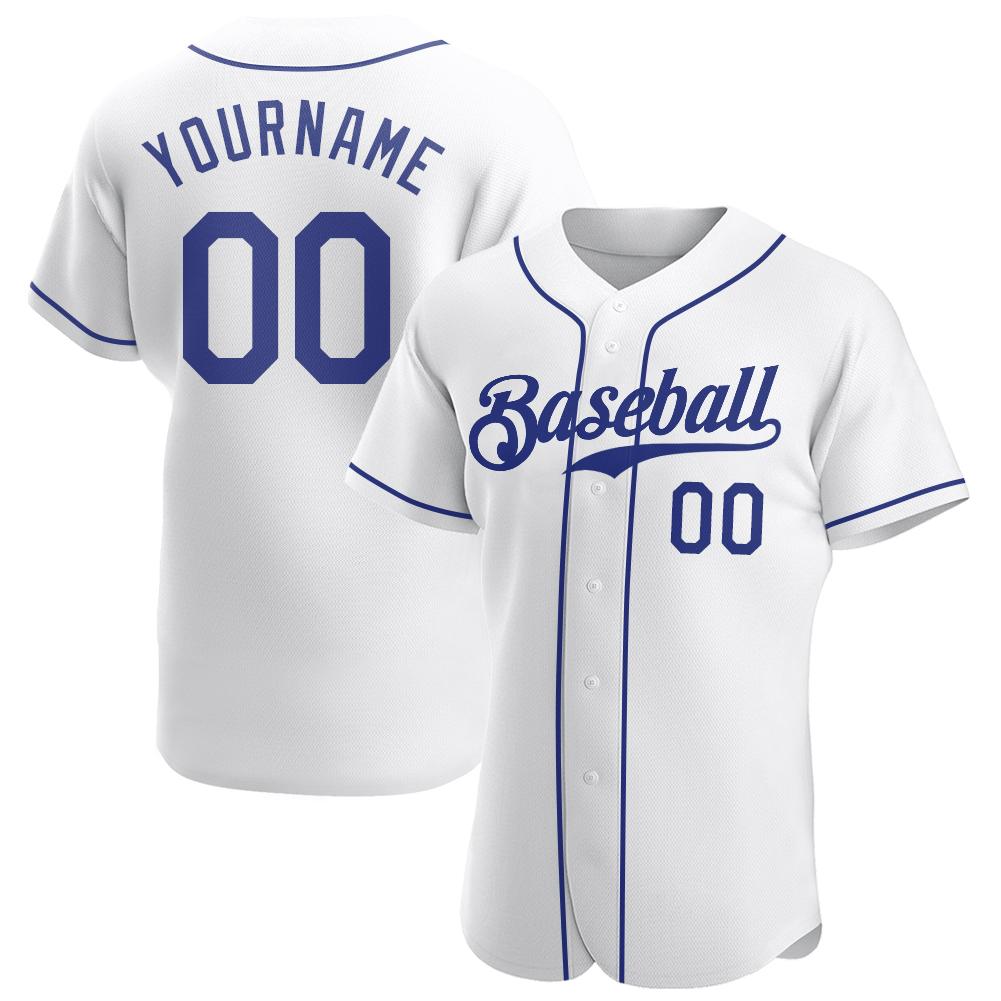 Custom Personalized White Royal Baseball Jersey