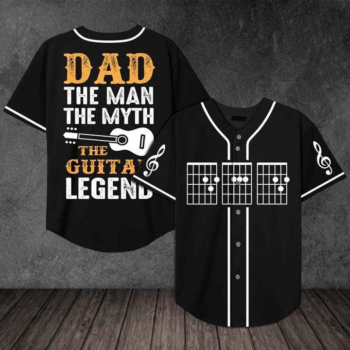 Dad The Man The Guitar Legend 3d Personalized 3d Baseball Jersey h