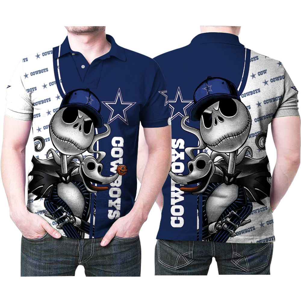 Dallas Cowboys Jack Skellington And Zero 3d Printed Gift For Dallas Cowboys Fan Polo Shirt All Over Print Shirt 3d T-shirt